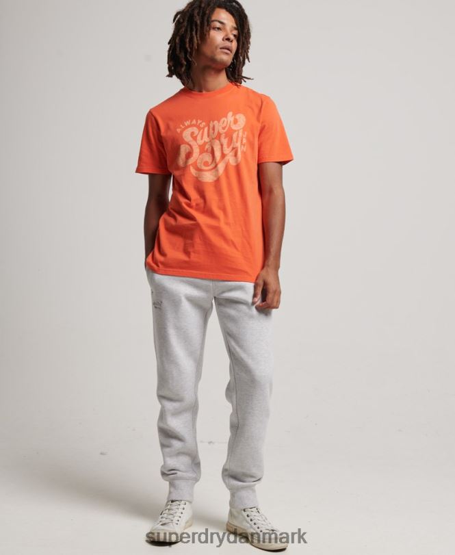 Superdry orange Mænd tøj nostalgi script t-shirt 868VH4911