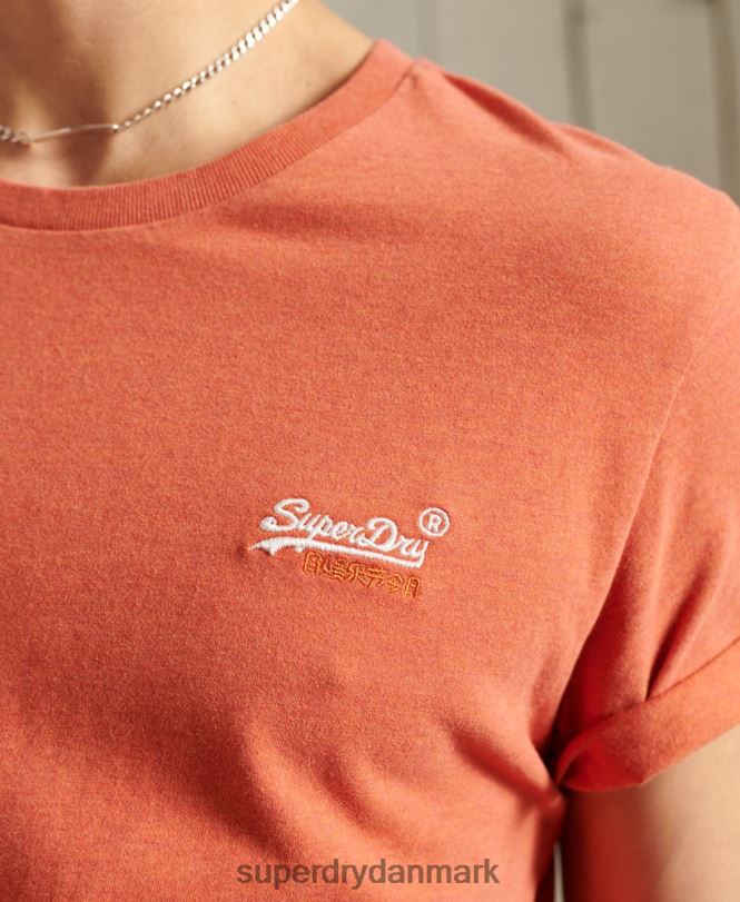 Superdry orange Mænd tøj vintage broderet t-shirt i økologisk bomuld 868VH4913