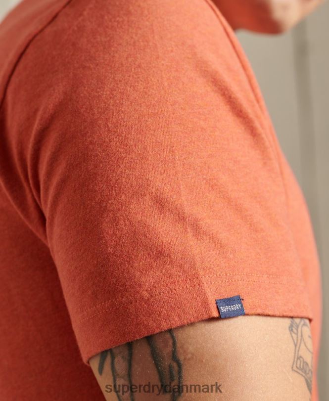Superdry orange Mænd tøj vintage broderet t-shirt i økologisk bomuld 868VH4913