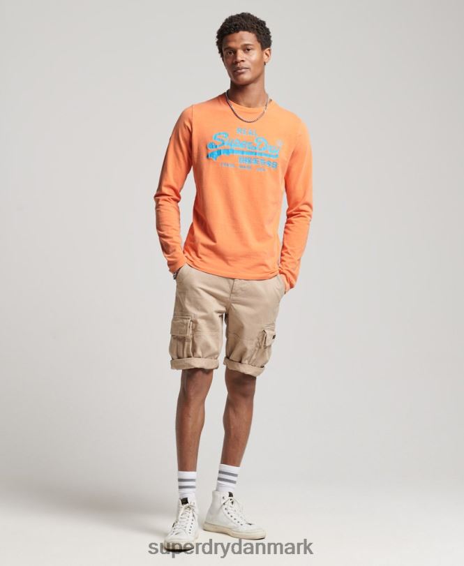 Superdry orange Mænd tøj vintage logo amerikansk klassisk top 868VH1561