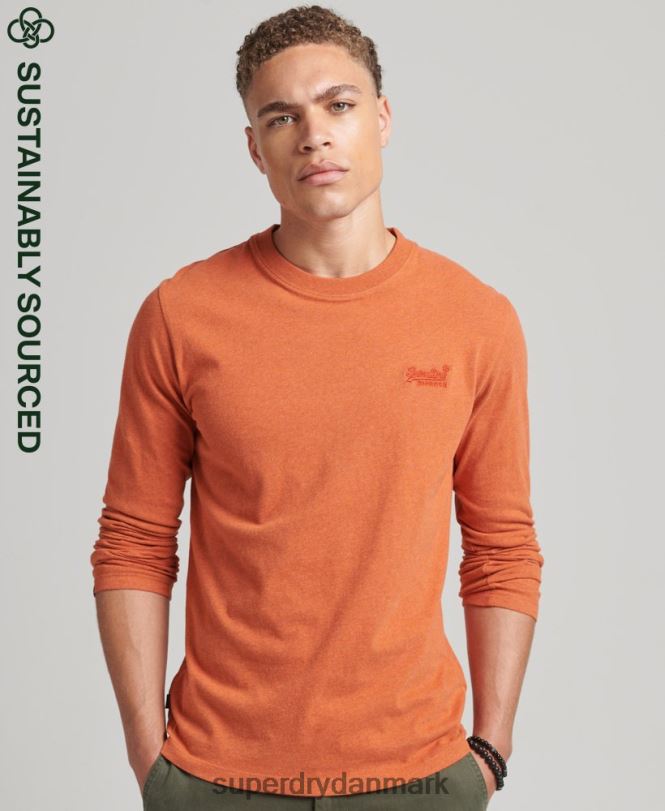Superdry orange Mænd tøj vintage logobroderet top i økologisk bomuld 868VH1571