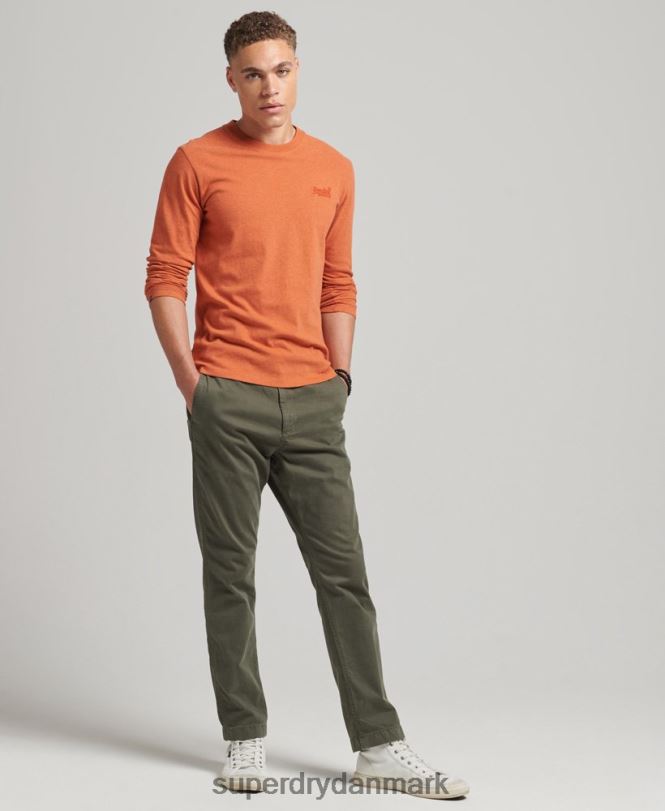 Superdry orange Mænd tøj vintage logobroderet top i økologisk bomuld 868VH1571