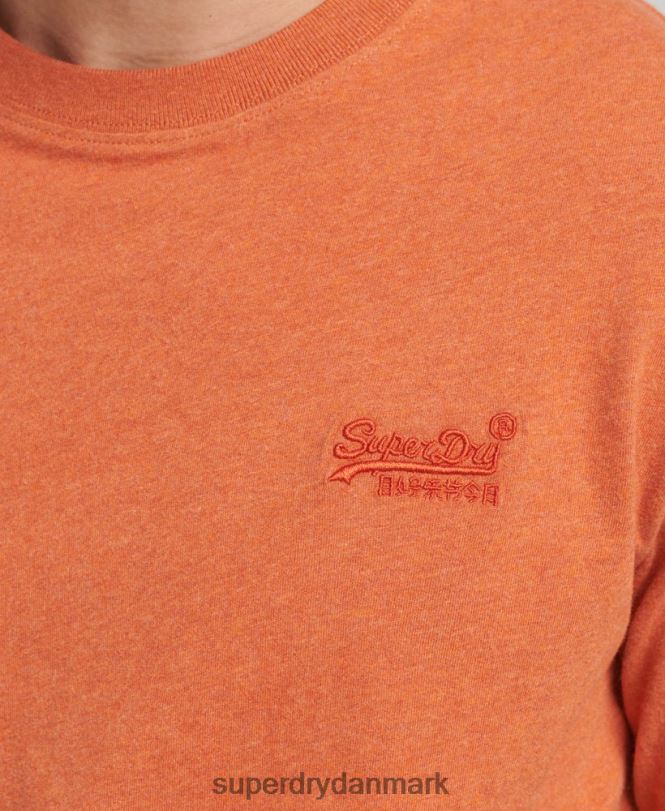 Superdry orange Mænd tøj vintage logobroderet top i økologisk bomuld 868VH1571