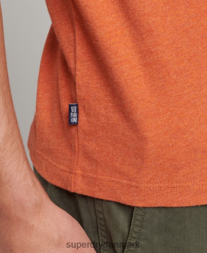 Superdry orange Mænd tøj vintage logobroderet top i økologisk bomuld 868VH1571