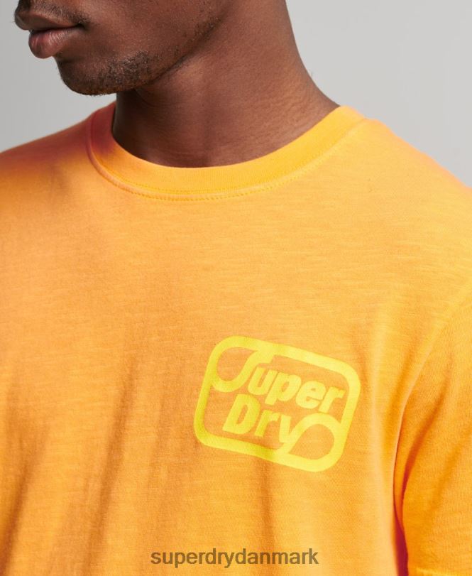 Superdry orange Mænd tøj vintage mærke neon t-shirt 868VH4796