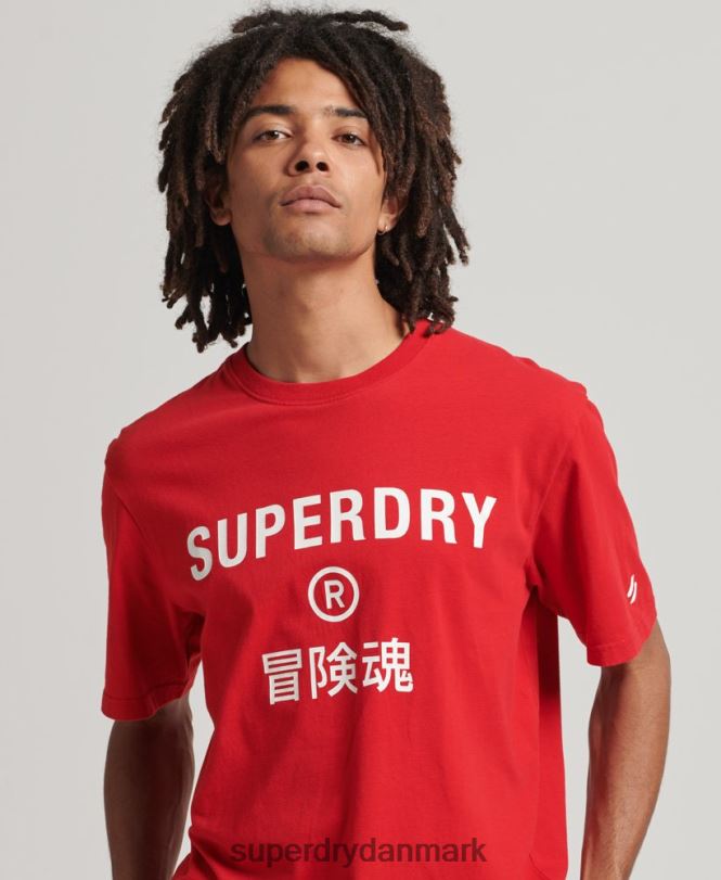 Superdry rød Mænd tøj code core sport t-shirt 868VH4937