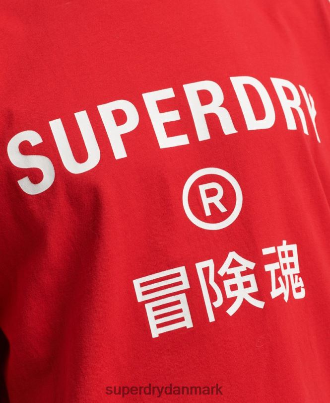 Superdry rød Mænd tøj code core sport t-shirt 868VH4937
