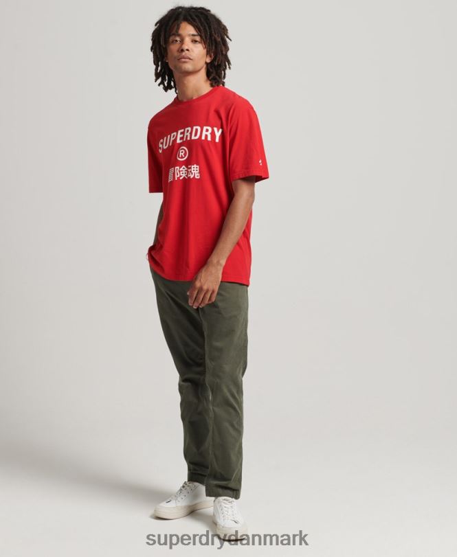 Superdry rød Mænd tøj code core sport t-shirt 868VH4937