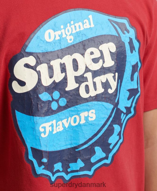 Superdry rød Mænd tøj cooper retro 70\'er grafisk t-shirt 868VH4878