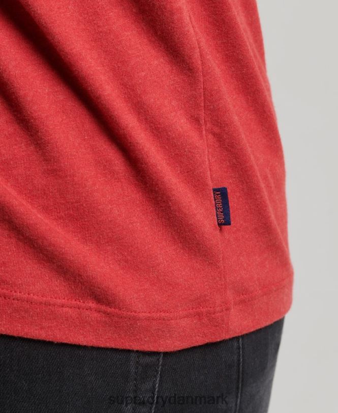 Superdry rød Mænd tøj essentiel langærmet baseballtop i økologisk bomuld 868VH1577