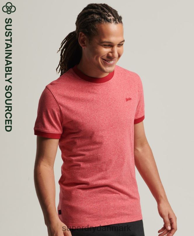 Superdry rød Mænd tøj Økologisk bomuld essentiel logoring t-shirt 868VH4901