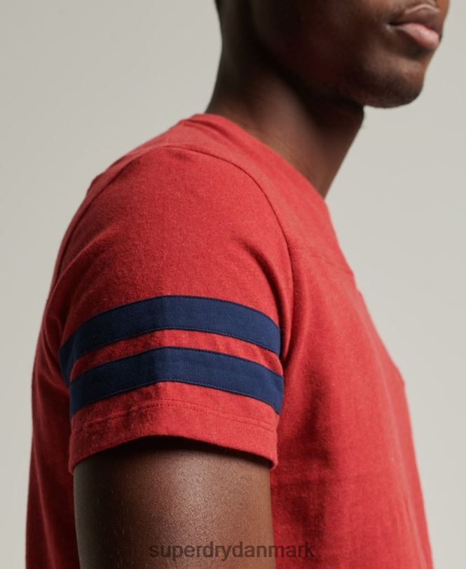 Superdry rød Mænd tøj organisk bomuld essentiel quarterback t-shirt med logo 868VH4844
