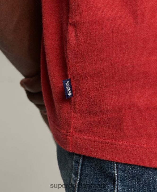 Superdry rød Mænd tøj organisk bomuld essentiel quarterback t-shirt med logo 868VH4844