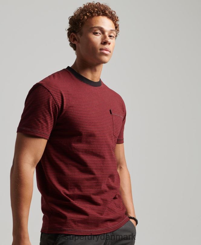 Superdry rød Mænd tøj t-shirt med lommer i økologisk bomuld 868VH4944