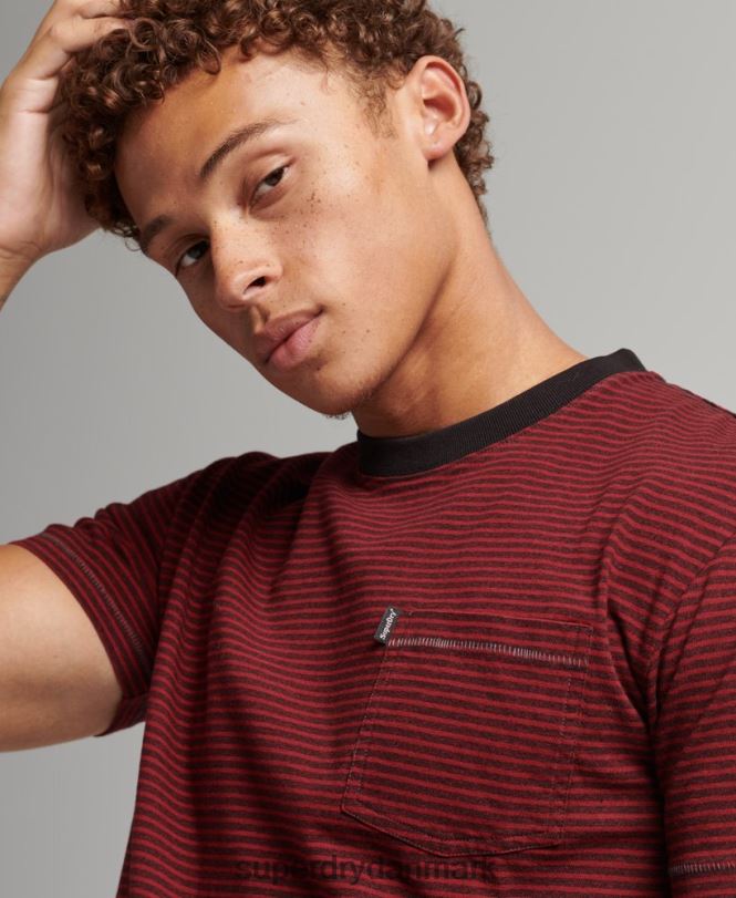 Superdry rød Mænd tøj t-shirt med lommer i økologisk bomuld 868VH4944