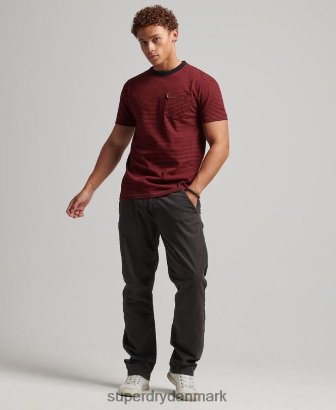 Superdry rød Mænd tøj t-shirt med lommer i økologisk bomuld 868VH4944