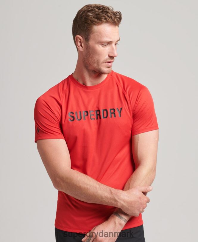 Superdry rød Mænd tøj train active logo kortærmet t-shirt 868VH1436
