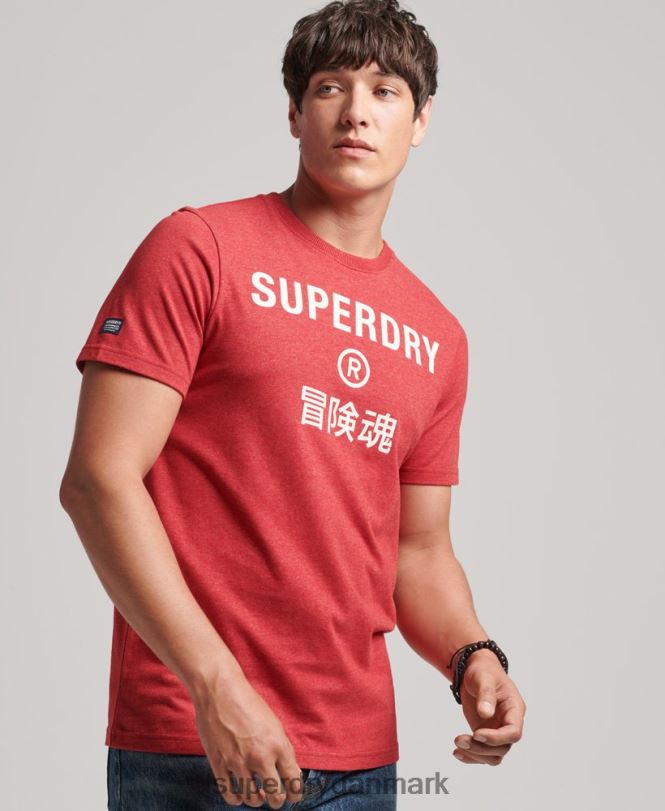 Superdry rød Mænd tøj vintage firmalogo mergel t-shirt 868VH4826