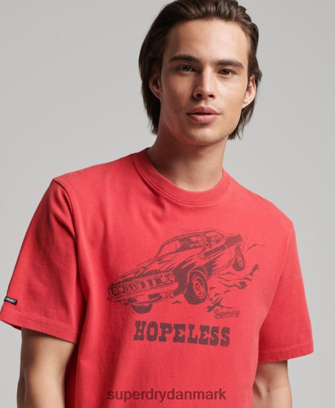 Superdry rød Mænd tøj vintage krydsende linjer t-shirt 868VH4895