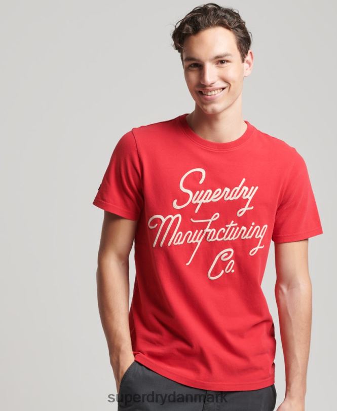 Superdry rød Mænd tøj vintage t-shirt i skriftstil 868VH4890
