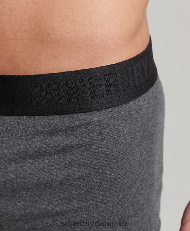 Superdry mørkegrå Mænd tøj organisk bomulds bagagerum offset dobbelt pakke 868VH1778