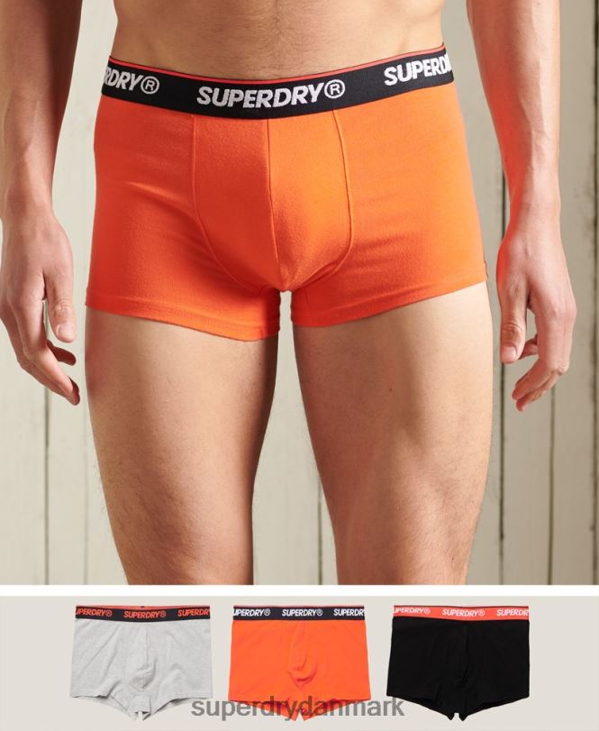 Superdry orange Mænd tøj organisk bomuld klassisk trunk triple pack 868VH6498