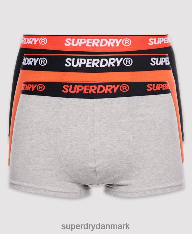 Superdry orange Mænd tøj organisk bomuld klassisk trunk triple pack 868VH6498