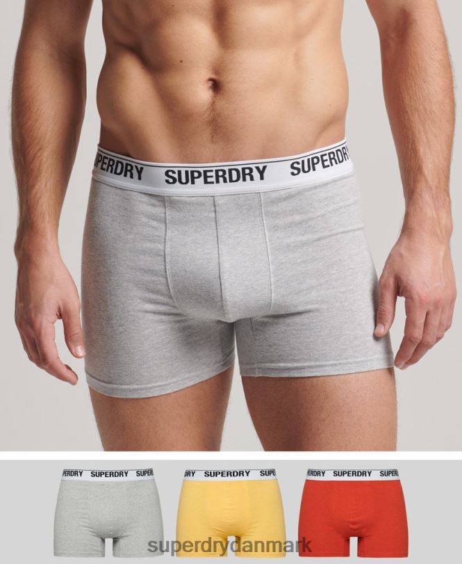 Superdry orange Mænd tøj tredobbelt bokser i økologisk bomuld 868VH1618
