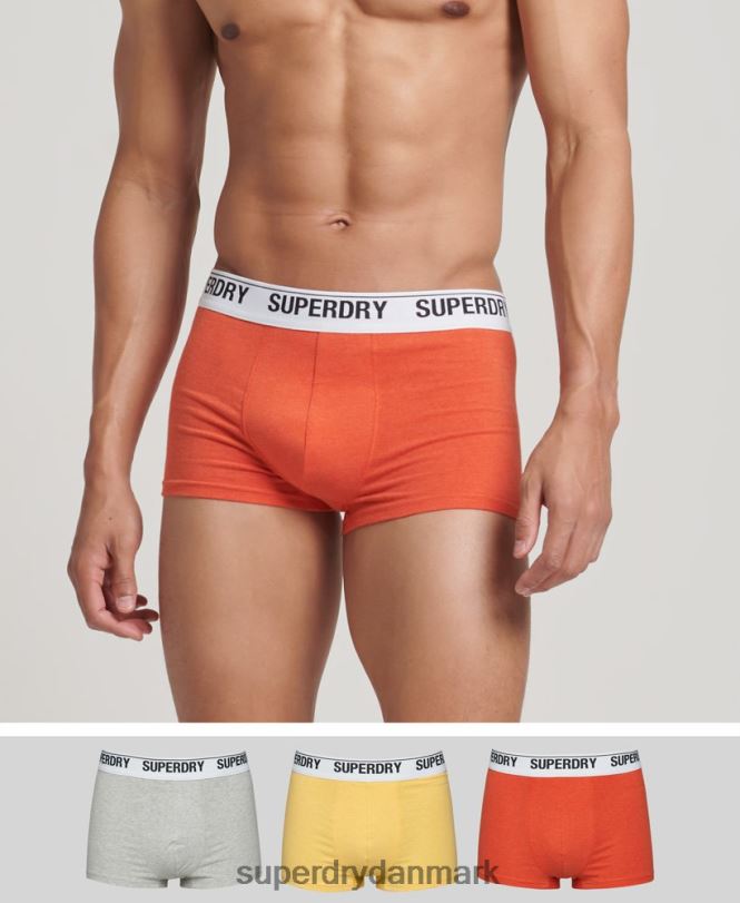 Superdry orange Mænd tøj tredobbelt kuffert i økologisk bomuld 868VH1767