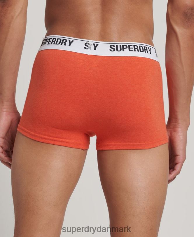 Superdry orange Mænd tøj tredobbelt kuffert i økologisk bomuld 868VH1767