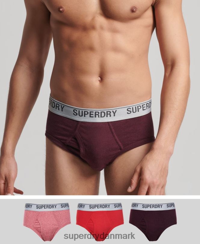 Superdry rød Mænd tøj tredobbelt pakke af økologisk bomuld 868VH1871
