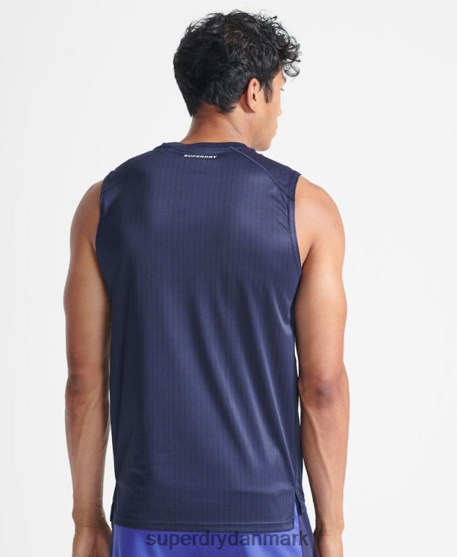 Superdry mørkeblå Mænd tøj træne aktiv vest 868VH5398