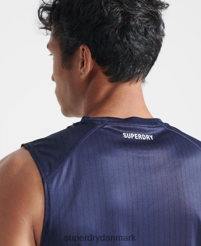 Superdry mørkeblå Mænd tøj træne aktiv vest 868VH5398
