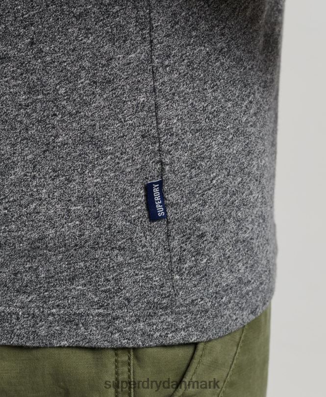 Superdry mørkegrå Mænd tøj vintage logovest top i økologisk bomuld 868VH1502