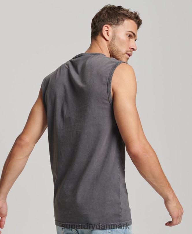 Superdry mørkegrå Mænd tøj vintage tribal surf vest top 868VH1450