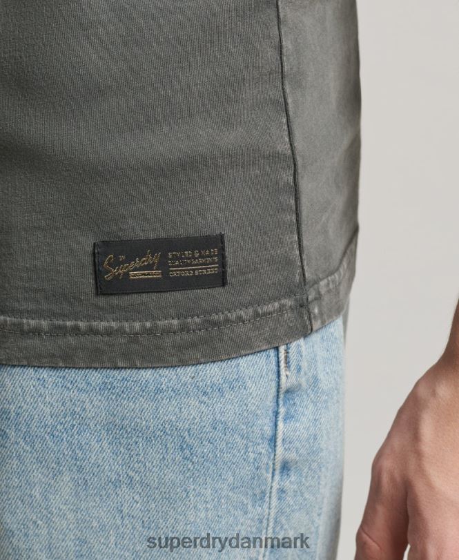 Superdry mørkegrå Mænd tøj vintage vest med firmalogo 868VH1524
