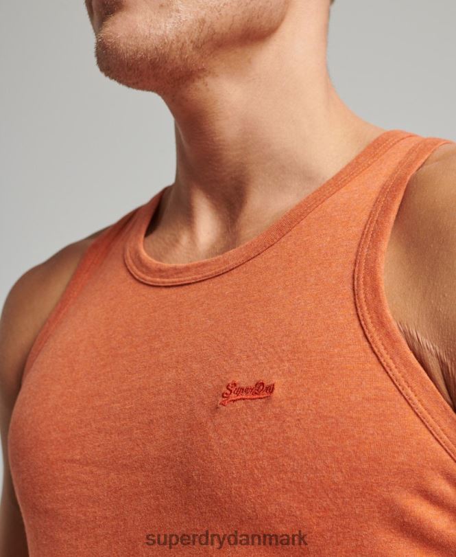Superdry orange Mænd tøj vintage logovest top i økologisk bomuld 868VH1511