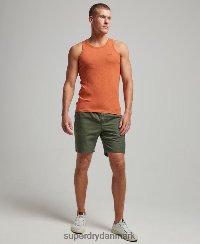 Superdry orange Mænd tøj vintage logovest top i økologisk bomuld 868VH1511