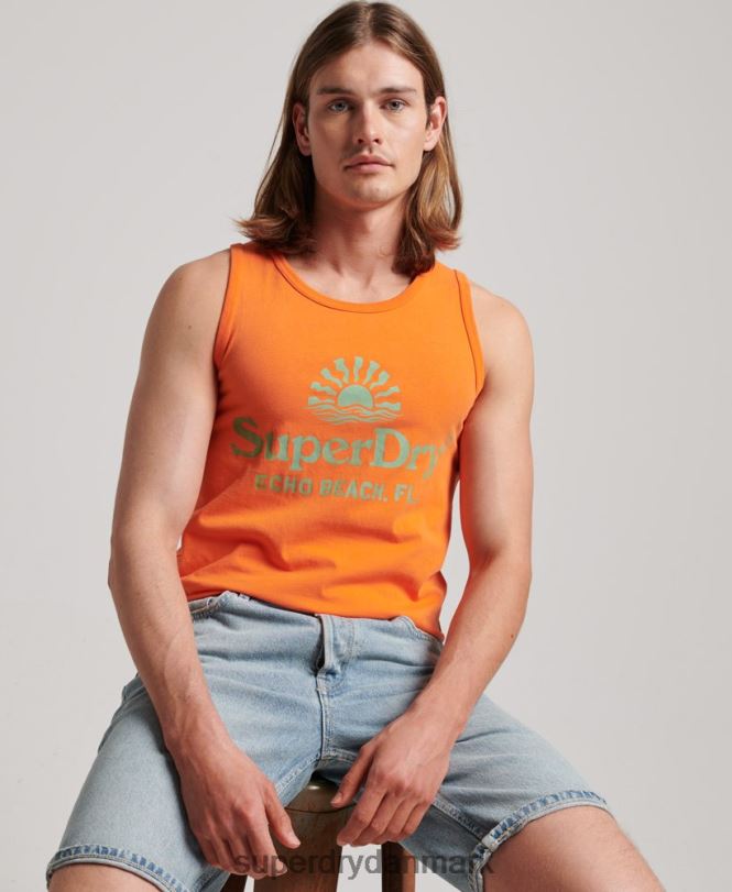 Superdry orange Mænd tøj vintage venue neon vest 868VH1501