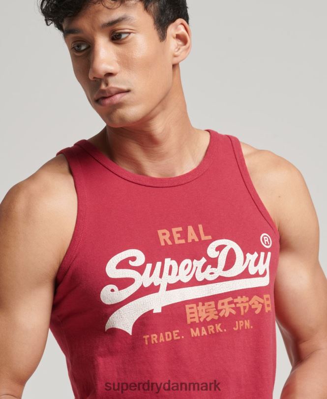 Superdry rød Mænd tøj vintage logo heritage vest top 868VH1448